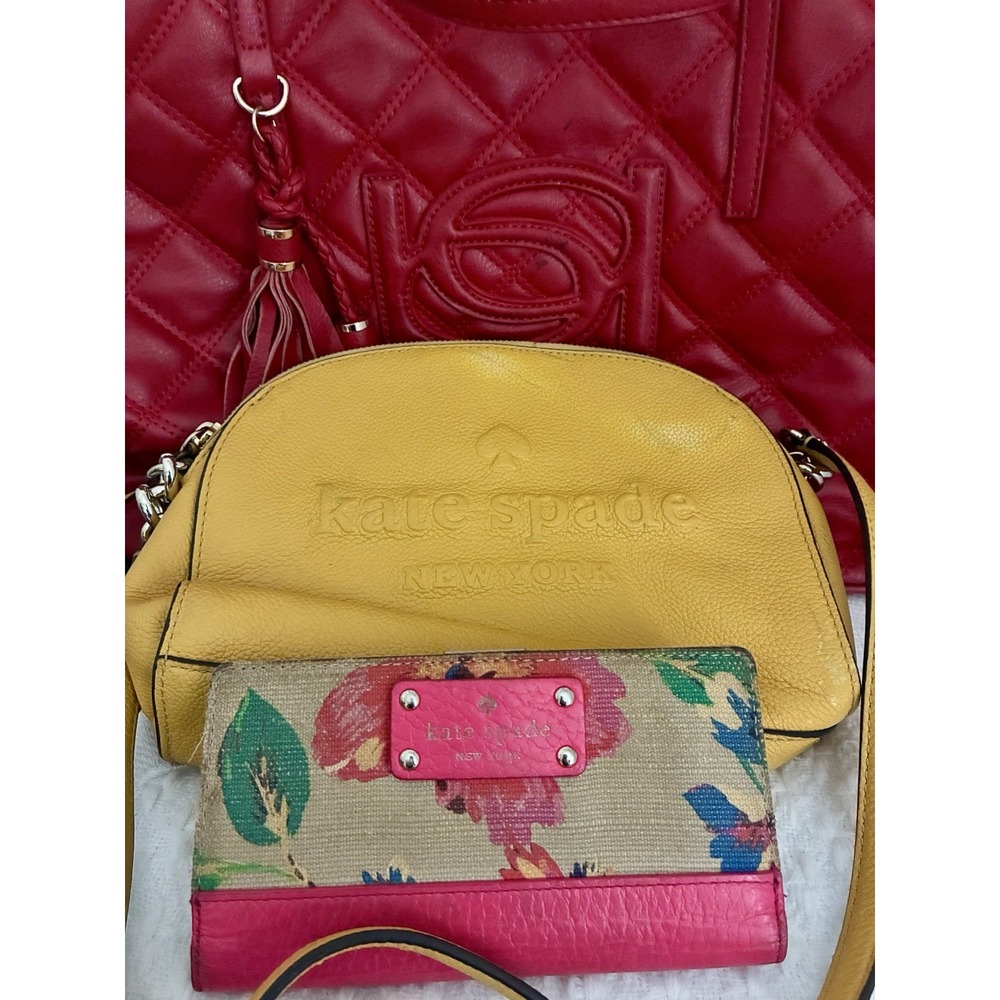 Kate Spade BEBE 3 Piece Purse Handbag Wallet Lot Repair Restore Project AS IS